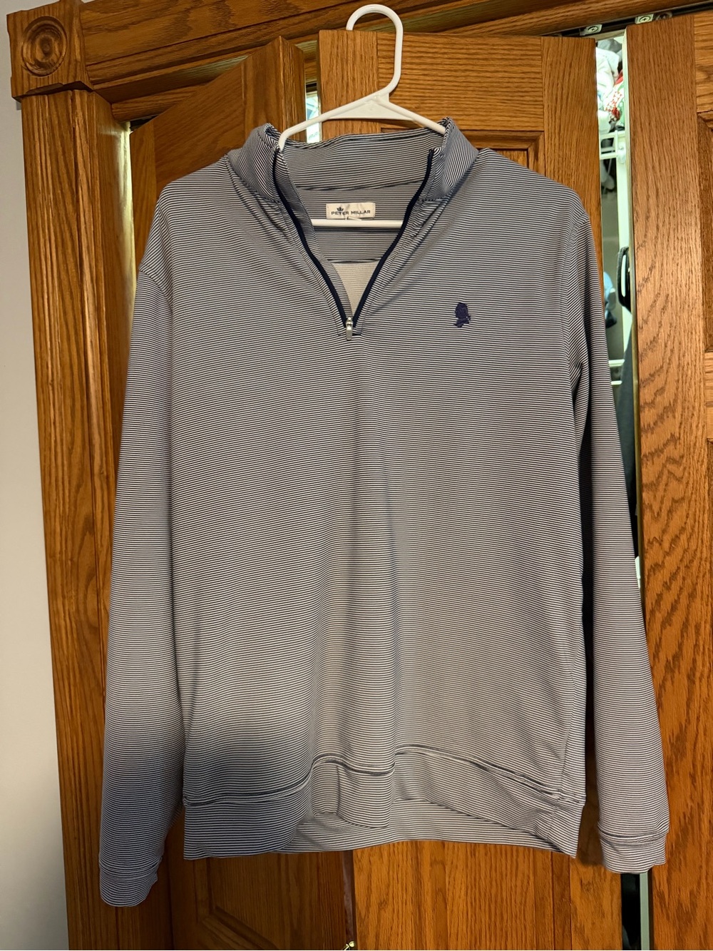 Peter Millar Men's Light Blue Quarter-Zip Sweater